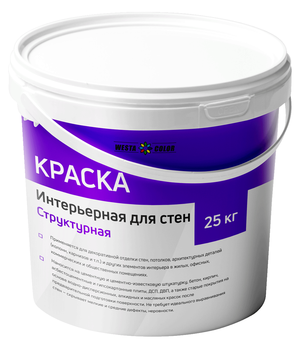 Краска декоративная структурная, 15 кг. 